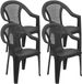 Gerimport Tuinstoel Texel - Antraciet - Kunststof - 54 x 56 x 81 cm - 4 Stuks