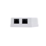 Nanocable TooQ NanoCable 10.21.1002 - Oppervlakterozet RJ45 met 2 stopcontacten Cat.5E UTP, wit