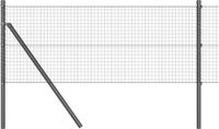 vidaXL Gelast draadhek met grondbevestiging 25 x 0,5 m grijs mesh