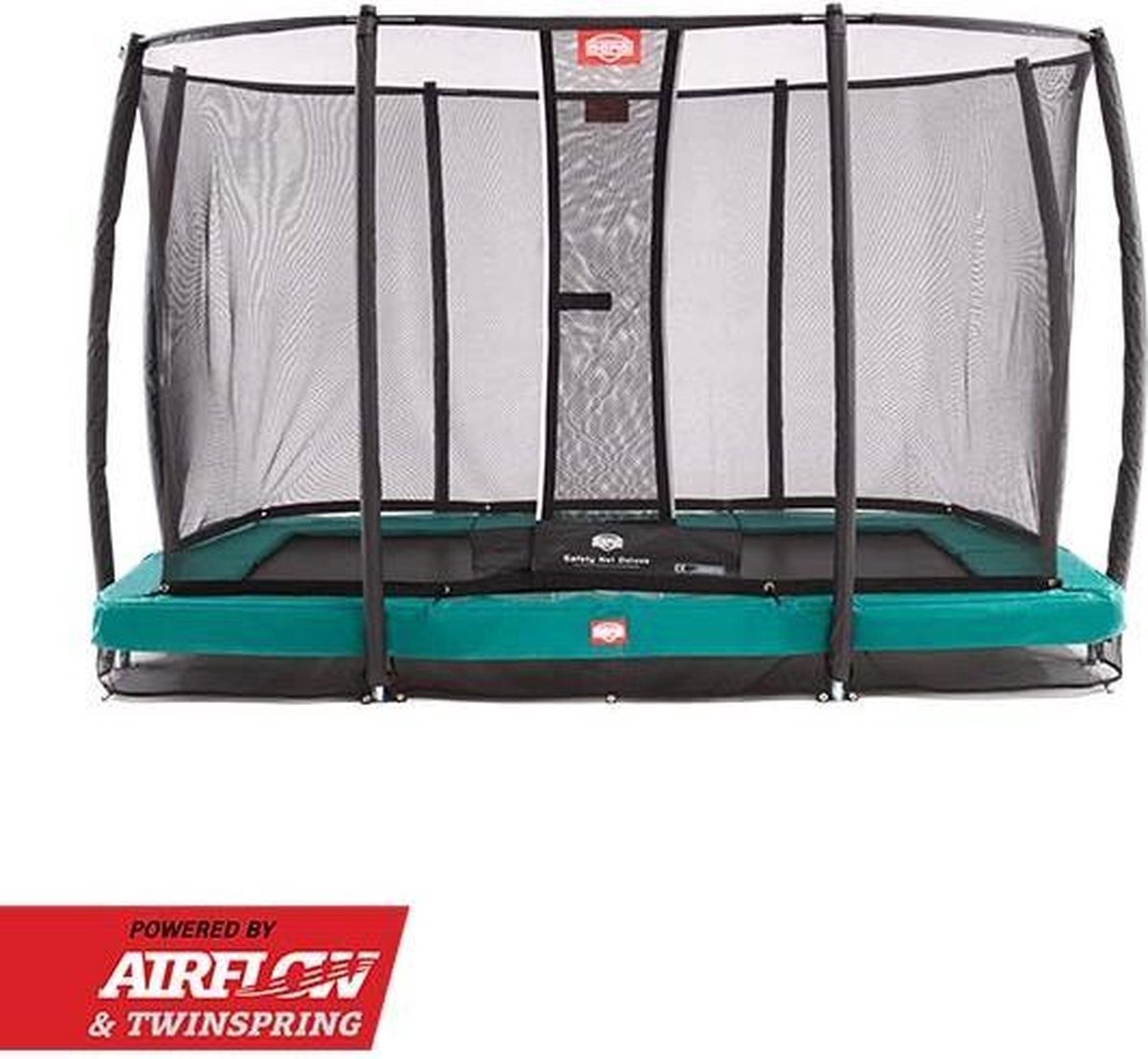 Berg Trampoline Ultim Champion InGround 330 X 220 Green + Safety Net Deluxe