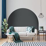 Ambiance Sticker Bed Hoofdeinde Sticker Boog Muurstickers | Groot Behang Halve Cirkel voor Woonkamer en Slaapkamer Decoratie | L 58 x H100 cm - Tempete Grijs