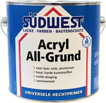 Sudwest Südwest Acryl All-grund U51 Wit 2,5 Liter