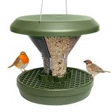 SWISSINNO Vogelvoeder Davos SMART BIRDS - Hangende Schone Voederplek - Muizen- en Rattenbestendig - Voor Roodborstjes, Nigerzaad - Sterk en Betrouwbaar - Dubbele Voedselkamers - Groen