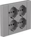 Electraline 22135 inbouwstopcontact Quadra 4 plaatsen universeel P40