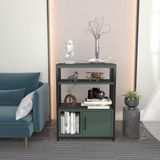 Stijlvol groen en zwart boekenplank, 60 cm x 80 cm x 29,6 cm, 100% melamine gecoat deeltjesbord, 18 mm dik, perfect voor moderne woondecoratie en opslag