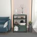 Stijlvol groen en zwart boekenplank, 60 cm x 80 cm x 29,6 cm, 100% melamine gecoat deeltjesbord, 18 mm dik, perfect voor moderne woondecoratie en opslag