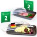 Novaliv Lot avantageux 2x plat 2x haut Anthracite boîte à charcuterie Premium avec couvercle transparent, boîtes de conservation pour saucisse et fromage Dimensions 25x17x3 cm 25x17x5 cm Organiseur de réfrigérateur boîte à pain croustillant indispensable