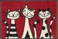 wash+dry Three Cats Deurmat, wasbaar, voor binnen en buiten, 40 x 60 cm