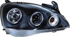 Set AutoStyle Set Koplampen passend voor Opel Corsa C 3/5-deurs 2000-2004 - Zwart - incl. Angel-Eyes