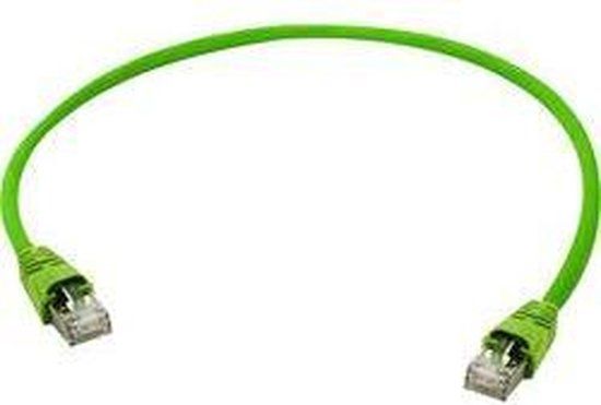 Telegärtner 100008002 RJ45 Netwerkkabel, patchkabel CAT 6 S/FTP 1.00 m Geel, Groen 1 stuk(s)