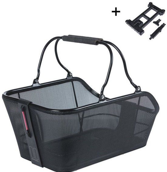 Basil Cento Tech Fiber fietsmand Nordlicht MIK, solid zwart