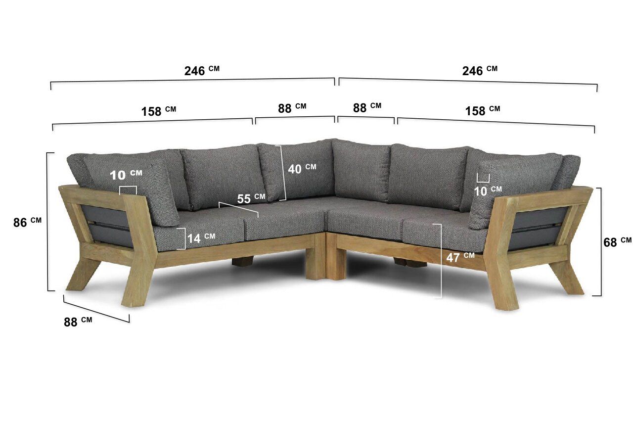 Santika Furniture Santika Cantik Hoek Loungeset 3-delig - 7423608560517