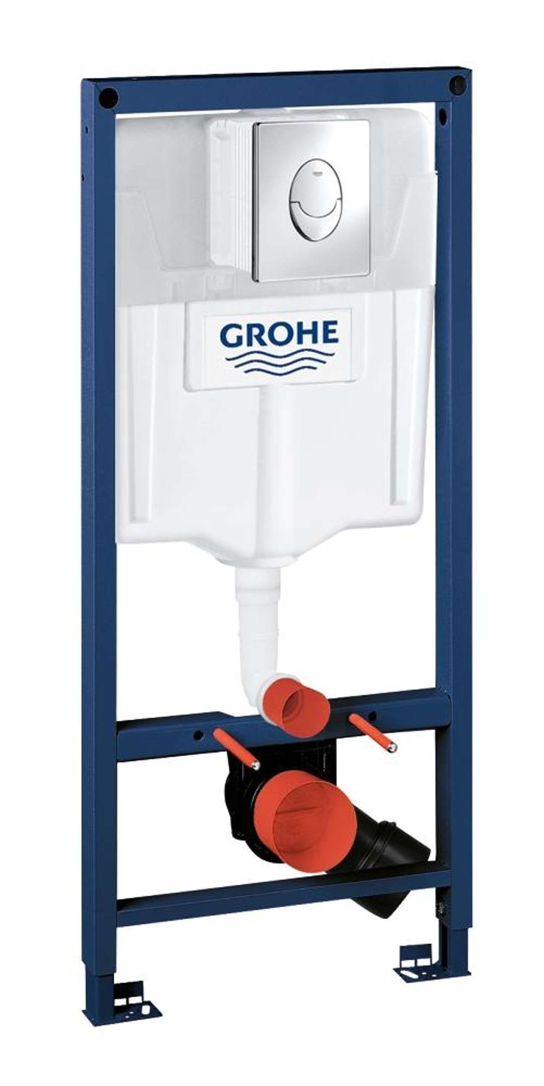 Grohe Rapid SL - Voorwandinstallatie voor hangend toilet, Skate Air bedieningsplaat, chroom 38763001