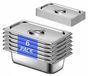 Ensemble de 6 récipients GN 1/3 en acier inoxydable avec couvercles, dimensions : 32,5 x 17,5 cm