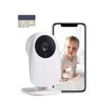 nooie Babymonitor met micro-SD-kaart, 1080p, voor baby's, oppas ouderen en huisdierbewaking, werkt met Alexa