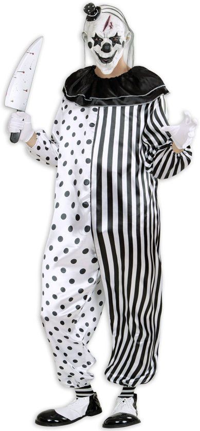 Widmann Monster & Griezel Kostuum Killer Pierrot Slager Clown Man Medium Halloween Verkleedkleding
