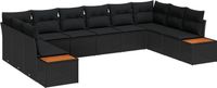 Maison Exclusive - Set de 10 coussins de banc de jardin, noir, en polyrotin