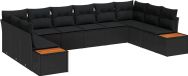 Maison Exclusive - Set de 10 coussins de banc de jardin, noir, en polyrotin