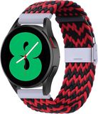 By Qubix - Braided Nylon Smartwatch Bandje - Rood/Zwart - 20mm