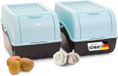 Boîte de conservation de pommes de terre sans marque | 2x moyen 5L | TURQUOISE | Plastique | Empilable