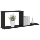 vidaXL Zwevende schappen Zwart eiken 80 x 15 x 30 cm Bewerkt hout