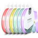 Vaessen Creative Satijnlint 9 mm x 10 m - Dubbelzijdig Stoffen Lint - Cadeaulint op Rol voor Cadeauverpakkingen, Decoraties, Knutselen en DIY - Pastel kleuren - 6 Stuks