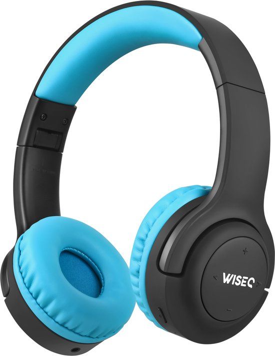 WISEQ Hero Kinderkoptelefoon - Bluetooth - Volumebegrenzing - Microfoon - 38 uur Batterij - Zwart/Blauw
