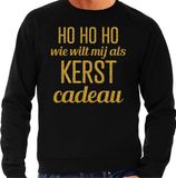 Bellatio Decorations Foute kersttrui/sweater voor heren - Hohoho kerst cadeau - zwart - glitter goud XL