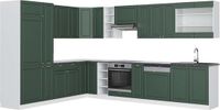 Vicco Hoekkeuken Fame-Line, Vert-Or Landhuis/Blanc, 347 x 257 cm, WB Antraciet