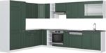 Vicco Hoekkeuken Fame-Line, Vert-Or Landhuis/Blanc, 347 x 257 cm, WB Antraciet