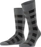 Burlington Buffalo Check gedessineerd wol sokken heren grijs - maat 40-46