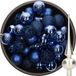 Decoris Boules de Noël - 37x pièces - 6 cm - bleu cobalt - plastique - incl. étoile de sapin argent mat