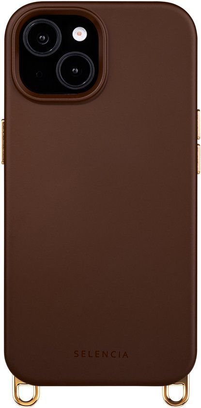 Selencia Rivièra MagSafe Backcover met afneembare haakjes voor de Apple iPhone 14 / 13 - Choco Brown