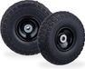 Merkloos Relaxdays 2x steekwagenwiel 4.1/3.5-4'' - tot 150 kg - 260x85mm - massief rubber - zwart