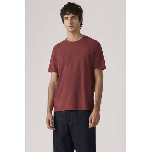 Levi's regular T-shirt donkerrood