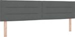 vidaXL LED Hoofdbord met LED-stripverlichting Donkergrijs 180 cm Stof