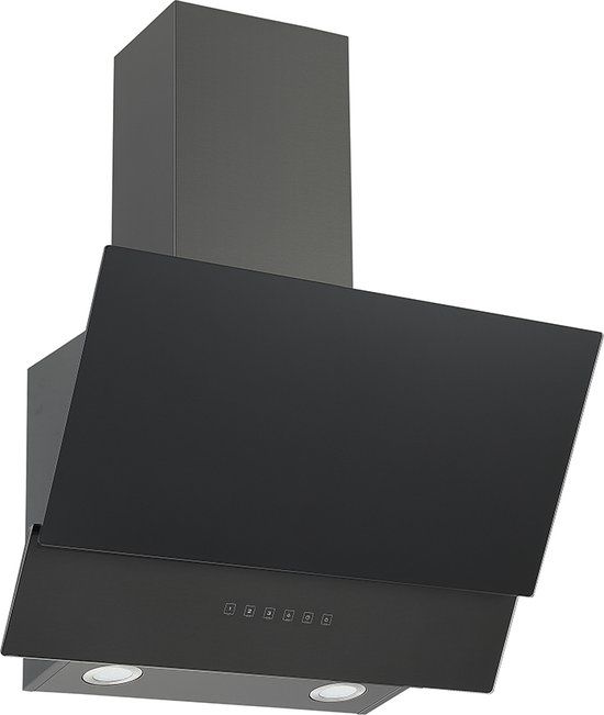 Respekta CH66060BSGA - 60 cm Black Angled Cooker Hood with Touchscreen