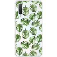 Xiaomi Mi 9 Lite Feuilles de monstera bedrukt siliconen hoesje
