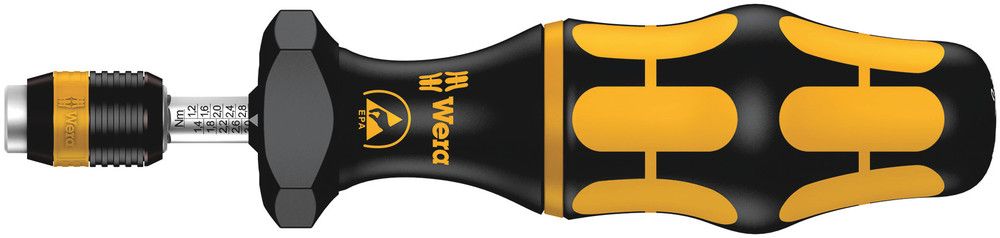 Wera 7432 Kraftform ESD instelbare Momentschroevendraaier met Rapidaptor Snelwisselhouder, 1/4 duim, 0,90 - 1,50 Nm