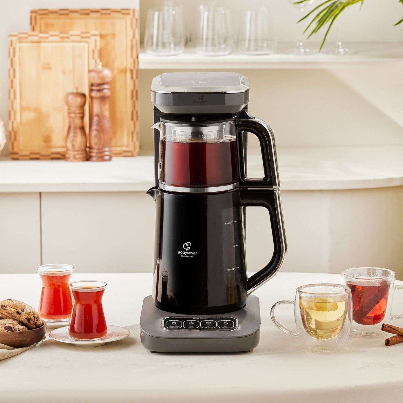 Karaca Çaysever Robotea Pro 4-in-1 Theemaker - 2500W - Space Gray