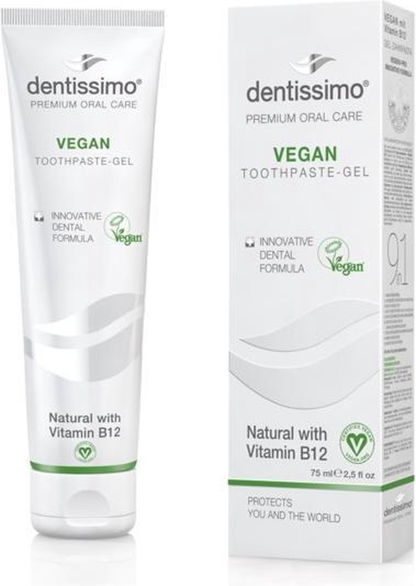 Dentissimo Tandpasta-Gel Vegan natural tandpasta met vitamine B12 75ml