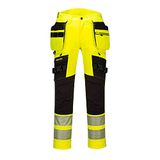 Portwest DX442 Hi-Vis broek met afneembare holsterzakken - Geel/Zwart - Maat 30