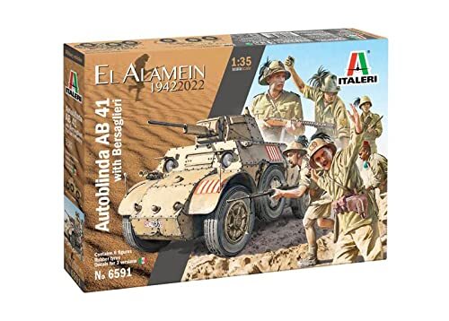 Italeri 6591 1:35 AB 41 met Bersaglieri Italiaanse infanterie - modelbouw, bouwpakket, staande modelbouw, knutselen, hobby, lijmen, plastic bouwset, detailgetrouw, ongelakt