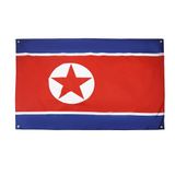 AZ FLAG Vlag Noord-Korea 150x90 cm Noord-Koreaans Licht Polyester 4 Ringen