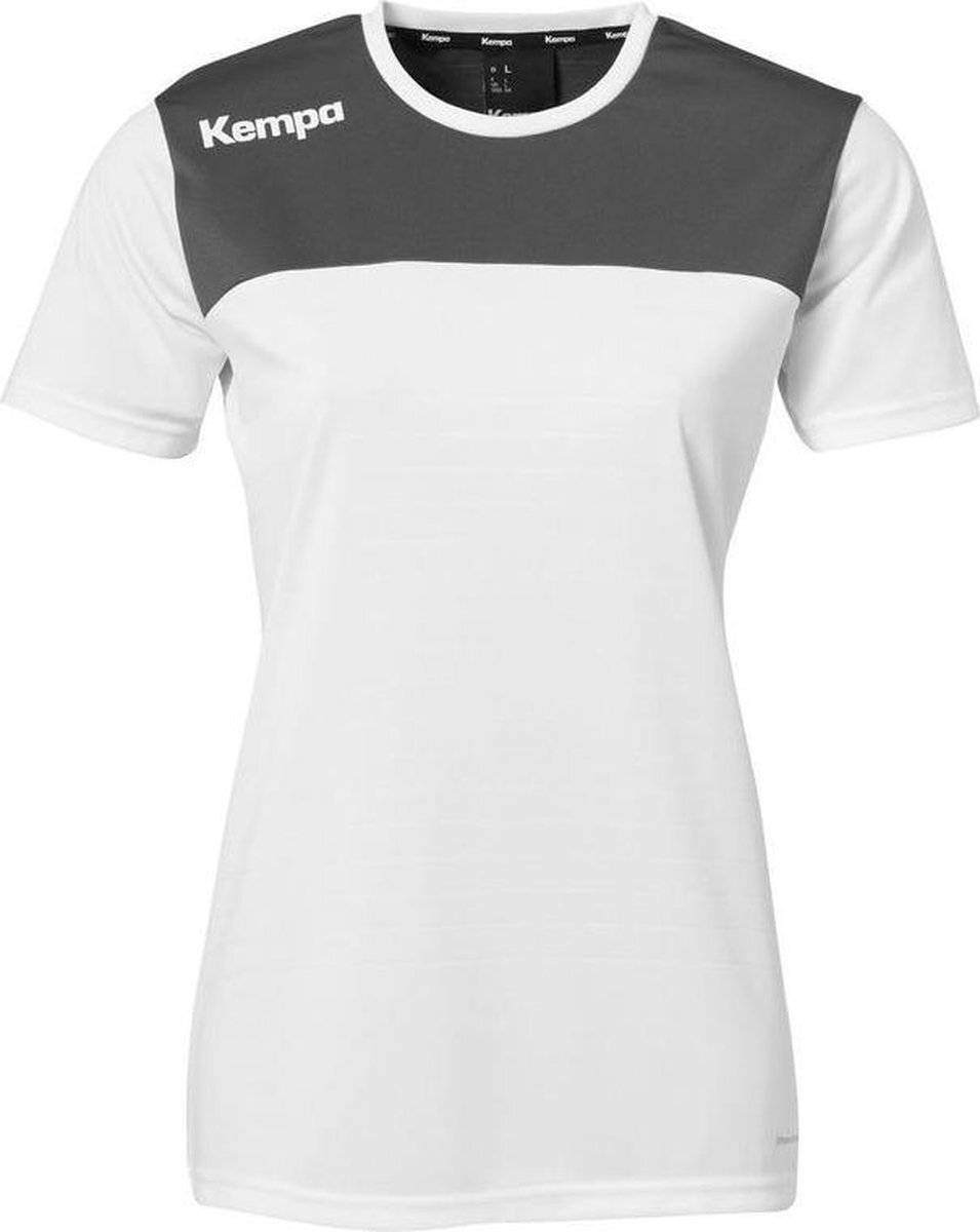 Kempa Emotion 2.0 Shirt Korte Mouw Dames Wit-Antraciet Maat L