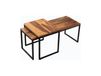 VORTEX Tables basses empilables bois de Sheesham massif et métal noir - set de 2 tables design industriel