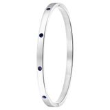Lucardi Dames Armband bangle geboortestenen - Staal - Armband - Cadeau - Stijlvol - Zilverkleurig