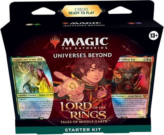 Magic The Gathering Magic: The Gathering The Lord of The Rings: Tales of Middle-Earth Starter Kit - Learn to Play with 2 Ready-to-Play Decks + 2 codes to Play Online (2-Player Card Game) (Engelse versie)