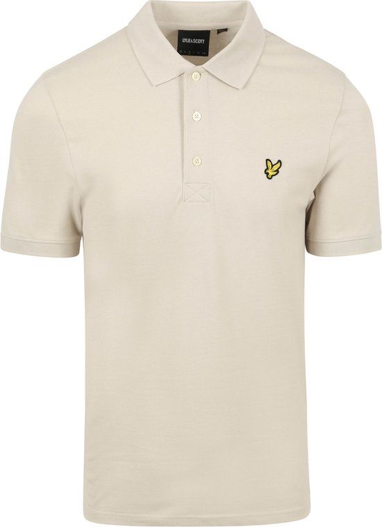 Lyle & Scott Polo Plain Ecru - Men's Regular Fit Polo Shirt - Size S