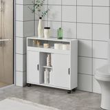 en.casa Badkamerkast Lumijoki niskast op wielen 71x70x20 cm wit